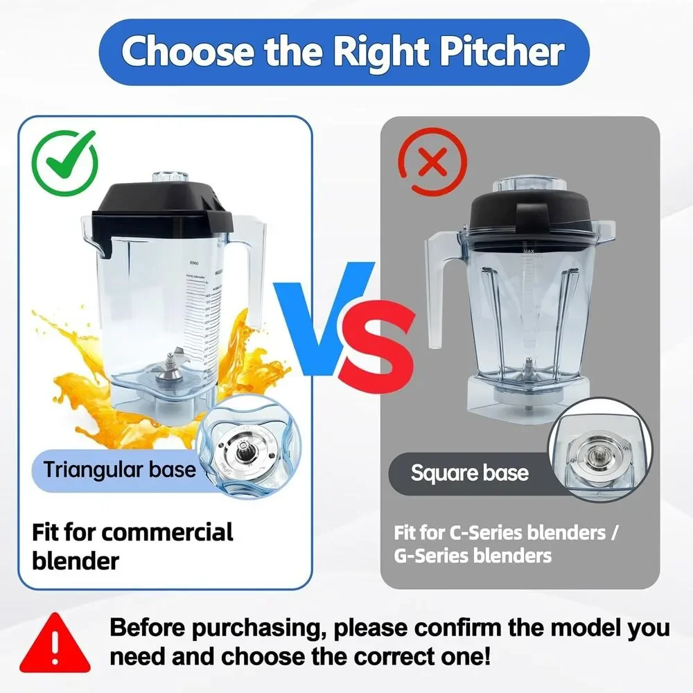 48 oz Blender Pitcher Replacement Triangle Bs Vitamix Quiet One & Advance Series
